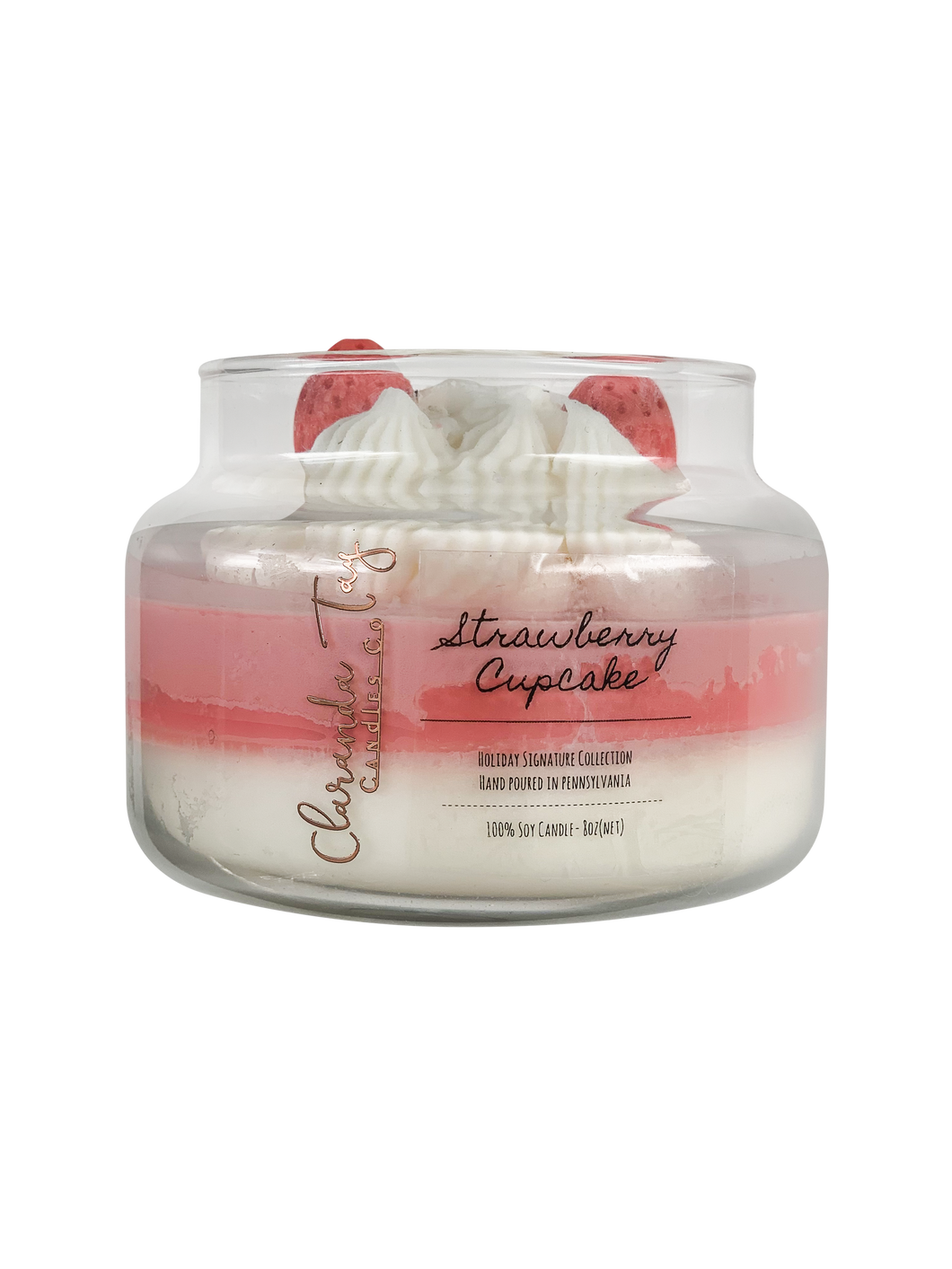 Strawberry Cupcake Dessert Candle (8oz)
