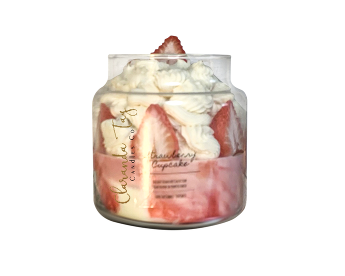Strawberry Cupcake Dessert Candle (14oz)